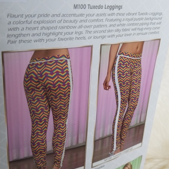 Exposed PRIDE Tuxedo Leggings S/M Curve Hugging - Picture 2 of 8